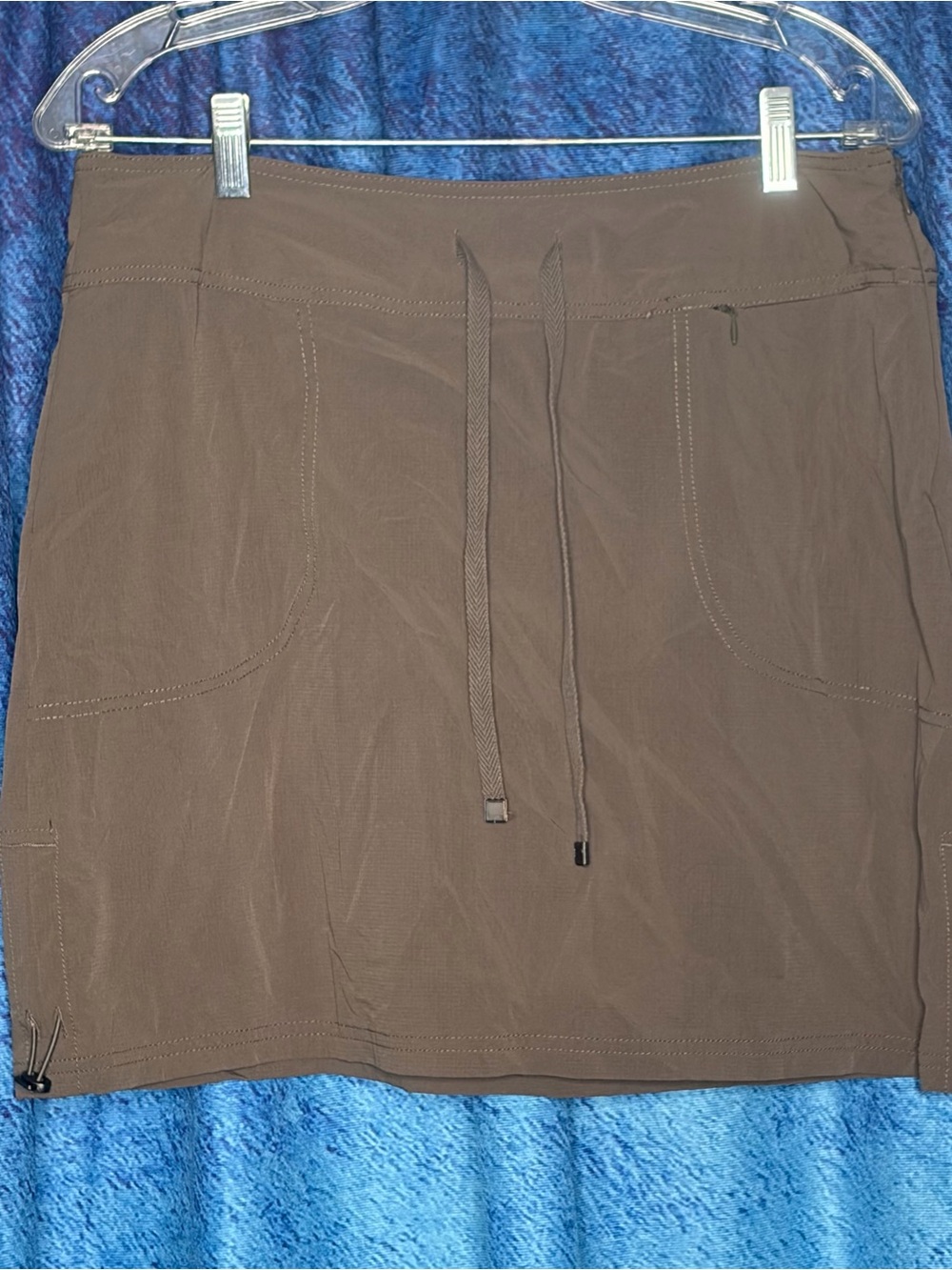 GreenTea Olive green Drawstring Mini Skort